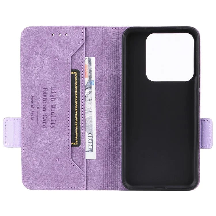 For Xiaomi 14 Case Wallet Hardware Decor PU Leather Scratch-resistant Phone Shell