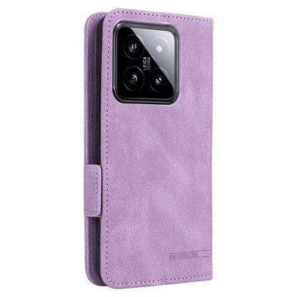 For Xiaomi 14 Case Wallet Hardware Decor PU Leather Scratch-resistant Phone Shell