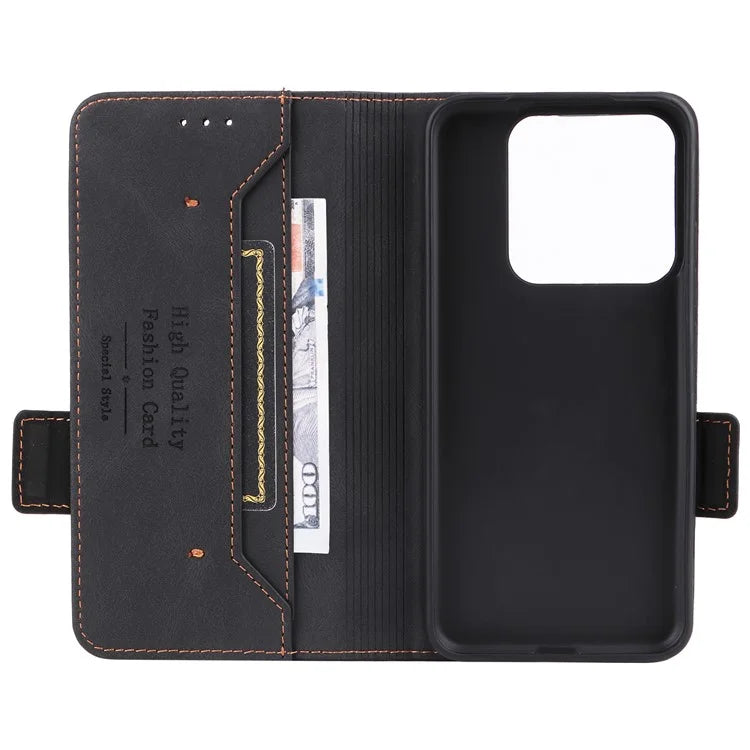 For Xiaomi 14 Case Wallet Hardware Decor PU Leather Scratch-resistant Phone Shell