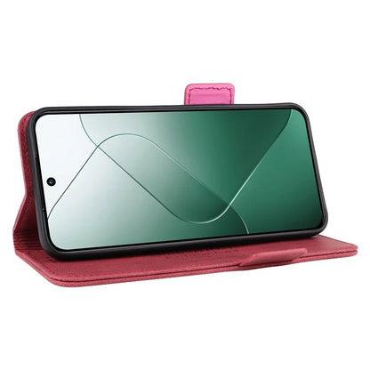 For Xiaomi 14 Case Wallet Hardware Decor PU Leather Scratch-resistant Phone Shell