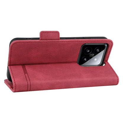 For Xiaomi 14 Case Wallet Hardware Decor PU Leather Scratch-resistant Phone Shell