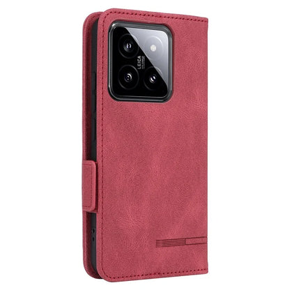 For Xiaomi 14 Case Wallet Hardware Decor PU Leather Scratch-resistant Phone Shell