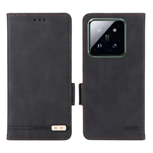 For Xiaomi 14 Pro Dustproof Cell Phone Shell Case PU Leather Wallet Hardware Decor Phone Cover