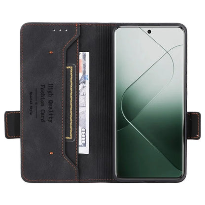 For Xiaomi 14 Pro Dustproof Cell Phone Shell Case PU Leather Wallet Hardware Decor Phone Cover