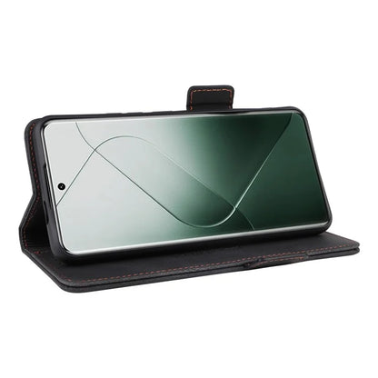 For Xiaomi 14 Pro Dustproof Cell Phone Shell Case PU Leather Wallet Hardware Decor Phone Cover