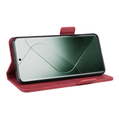 For Xiaomi 14 Pro Dustproof Cell Phone Shell Case PU Leather Wallet Hardware Decor Phone Cover