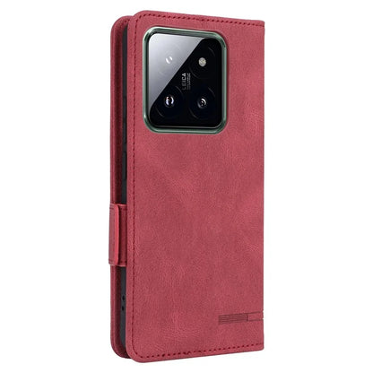 For Xiaomi 14 Pro Dustproof Cell Phone Shell Case PU Leather Wallet Hardware Decor Phone Cover