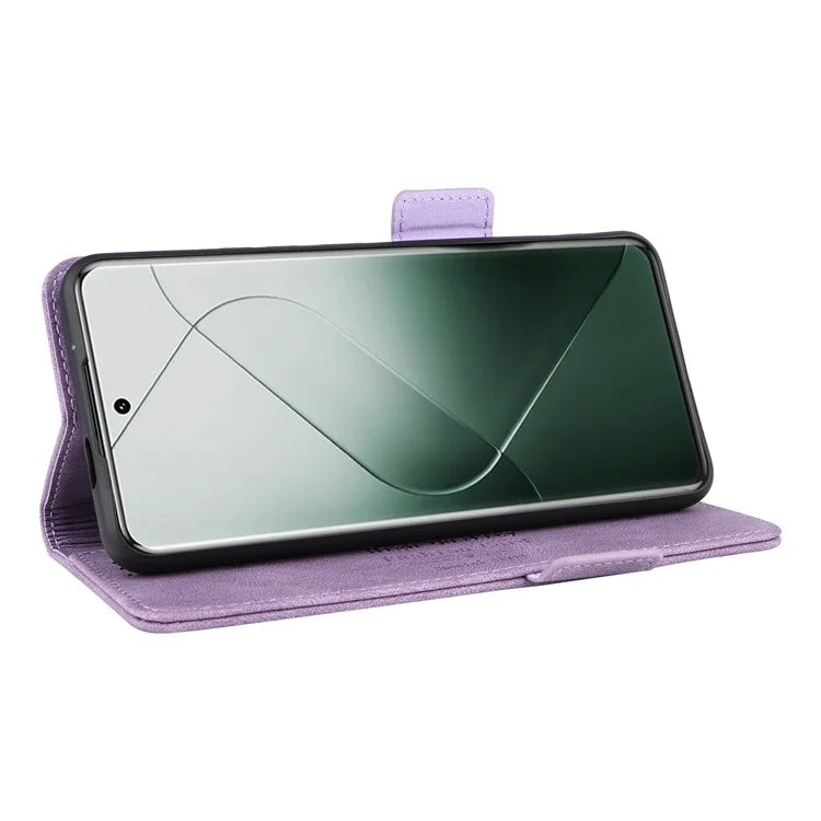 For Xiaomi 14 Pro Dustproof Cell Phone Shell Case PU Leather Wallet Hardware Decor Phone Cover