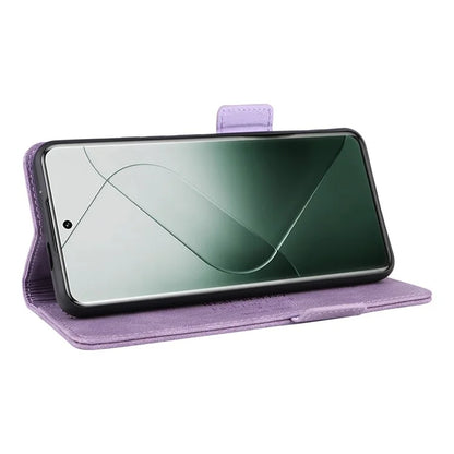 For Xiaomi 14 Pro Dustproof Cell Phone Shell Case PU Leather Wallet Hardware Decor Phone Cover