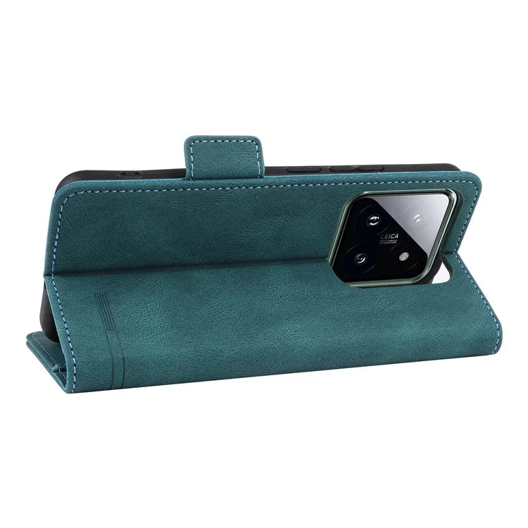 For Xiaomi 14 Pro Dustproof Cell Phone Shell Case PU Leather Wallet Hardware Decor Phone Cover