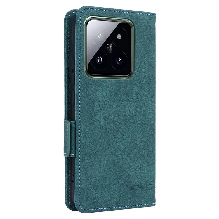 For Xiaomi 14 Pro Dustproof Cell Phone Shell Case PU Leather Wallet Hardware Decor Phone Cover