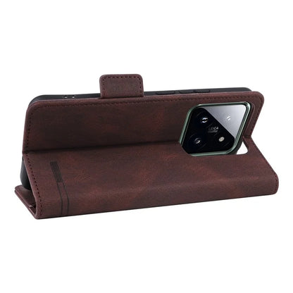 For Xiaomi 14 Pro Dustproof Cell Phone Shell Case PU Leather Wallet Hardware Decor Phone Cover