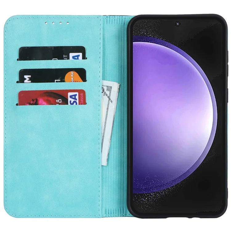 For Samsung Galaxy S23 FE Case PU Leather Bi-color Splicing Phone Cover