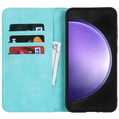 For Samsung Galaxy S23 FE Case PU Leather Bi-color Splicing Phone Cover