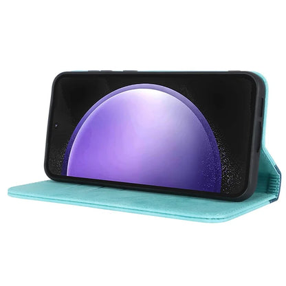 For Samsung Galaxy S23 FE Case PU Leather Bi-color Splicing Phone Cover