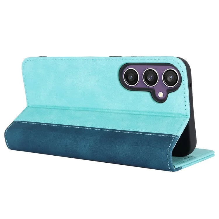For Samsung Galaxy S23 FE Case PU Leather Bi-color Splicing Phone Cover