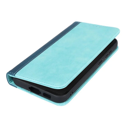 For Samsung Galaxy S23 FE Case PU Leather Bi-color Splicing Phone Cover