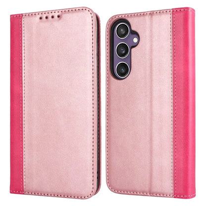 For Samsung Galaxy S23 FE Case PU Leather Bi-color Splicing Phone Cover