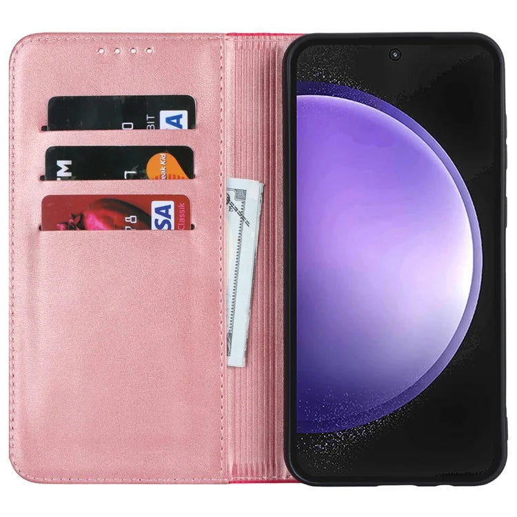 For Samsung Galaxy S23 FE Case PU Leather Bi-color Splicing Phone Cover