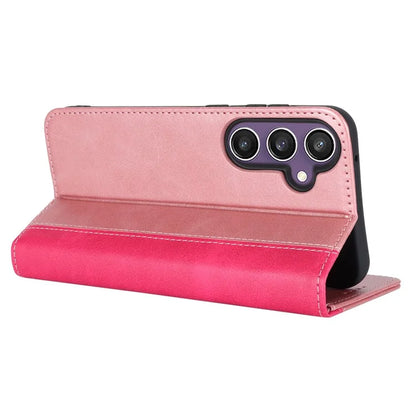 For Samsung Galaxy S23 FE Case PU Leather Bi-color Splicing Phone Cover