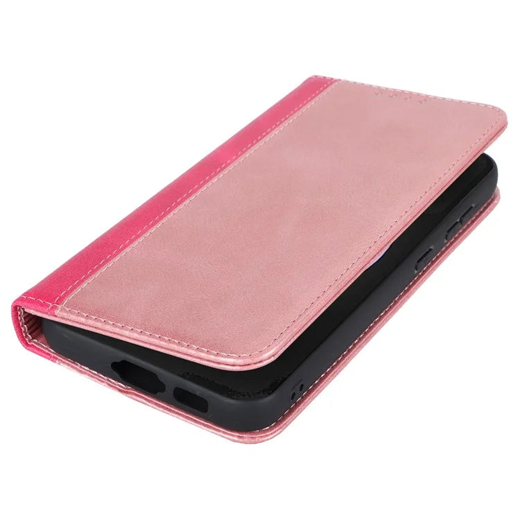 For Samsung Galaxy S23 FE Case PU Leather Bi-color Splicing Phone Cover