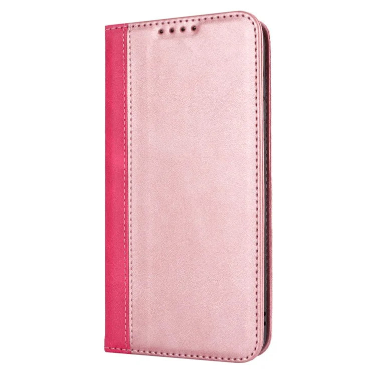 For Samsung Galaxy S23 FE Case PU Leather Bi-color Splicing Phone Cover