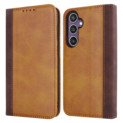 For Samsung Galaxy S23 FE Case PU Leather Bi-color Splicing Phone Cover