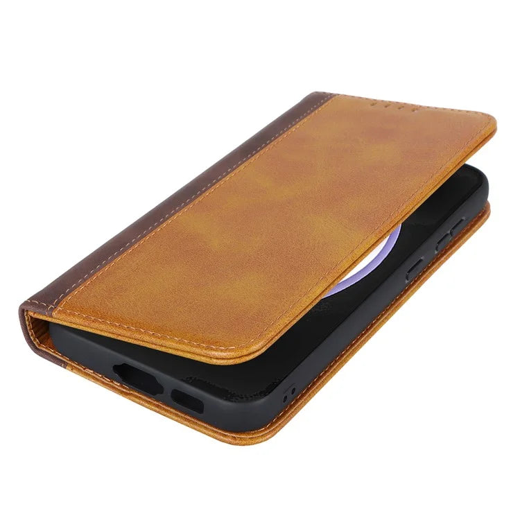 For Samsung Galaxy S23 FE Case PU Leather Bi-color Splicing Phone Cover