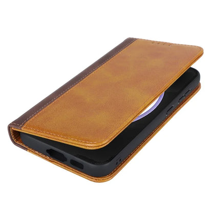 For Samsung Galaxy S23 FE Case PU Leather Bi-color Splicing Phone Cover