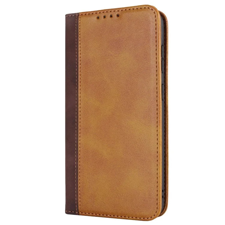 For Samsung Galaxy S23 FE Case PU Leather Bi-color Splicing Phone Cover