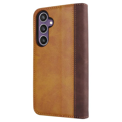 For Samsung Galaxy S23 FE Case PU Leather Bi-color Splicing Phone Cover