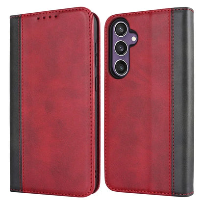 For Samsung Galaxy S23 FE Case PU Leather Bi-color Splicing Phone Cover