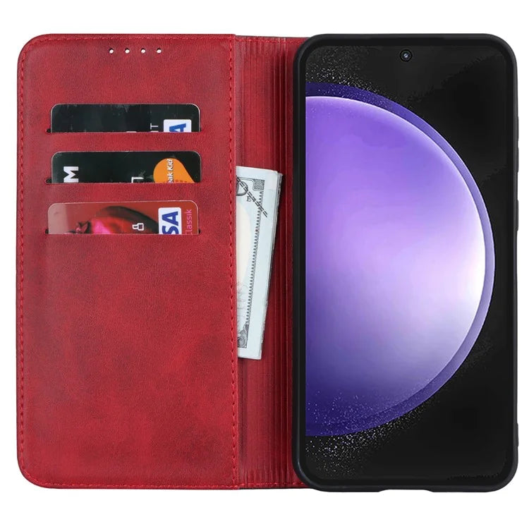 For Samsung Galaxy S23 FE Case PU Leather Bi-color Splicing Phone Cover