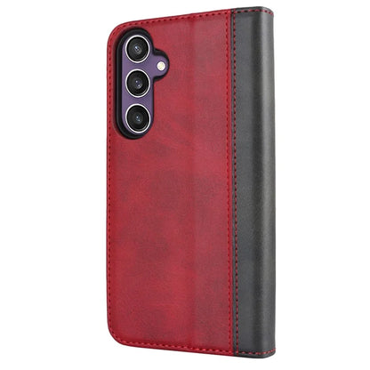 For Samsung Galaxy S23 FE Case PU Leather Bi-color Splicing Phone Cover