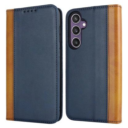 For Samsung Galaxy S23 FE Case PU Leather Bi-color Splicing Phone Cover