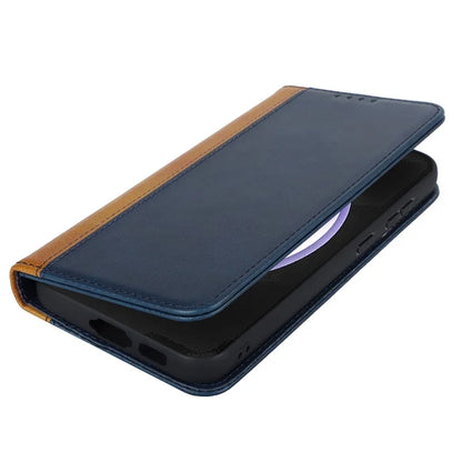 For Samsung Galaxy S23 FE Case PU Leather Bi-color Splicing Phone Cover
