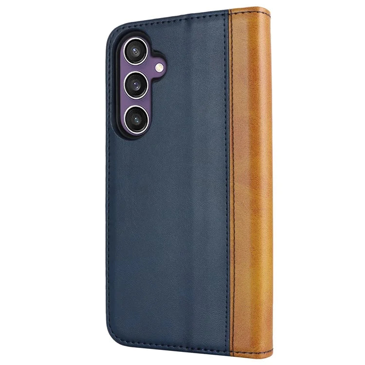For Samsung Galaxy S23 FE Case PU Leather Bi-color Splicing Phone Cover