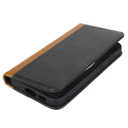 For Samsung Galaxy S23 FE Case PU Leather Bi-color Splicing Phone Cover