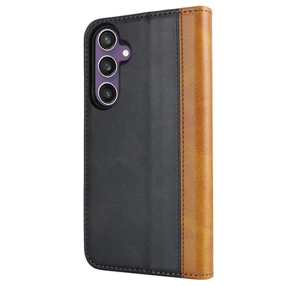 For Samsung Galaxy S23 FE Case PU Leather Bi-color Splicing Phone Cover