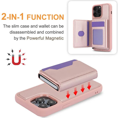 For iPhone 14 Pro Max Case RFID Blocking Detachable Back Cover with Card Holder