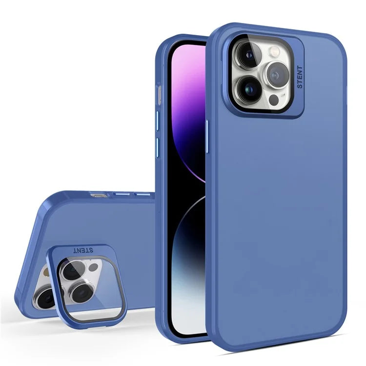 For iPhone 12 Pro Max Case PC+TPU Matte Phone Cover Lens Film Support