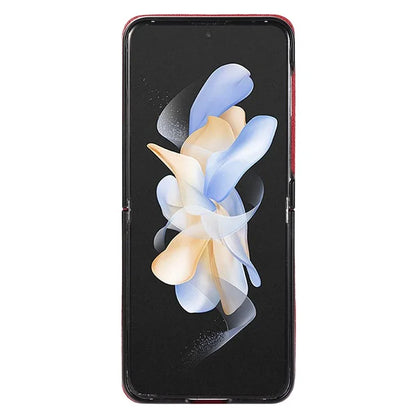 For Samsung Galaxy Z Flip5 5G Case Magnetic Phone Shell TPU+PU Leather Phone Cover with Strap