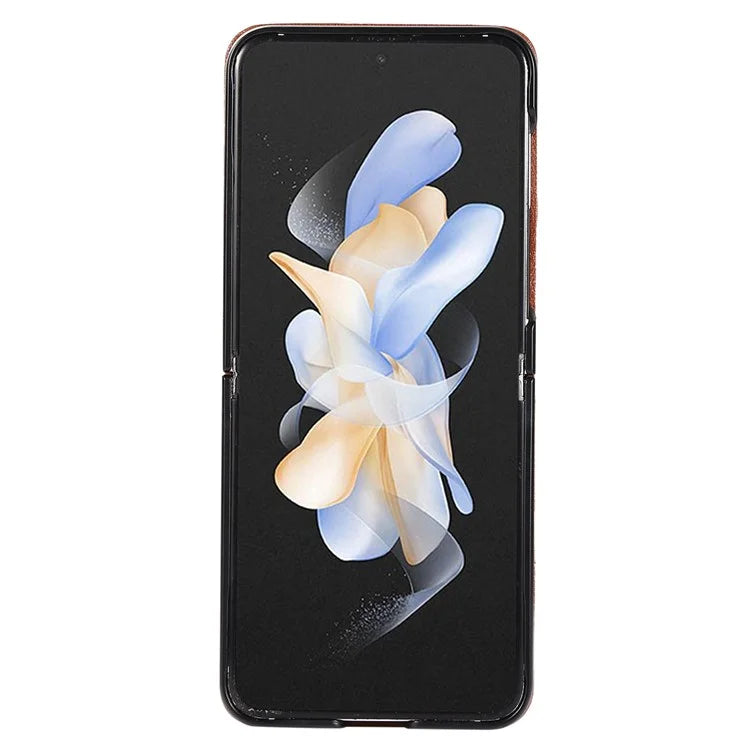 For Samsung Galaxy Z Flip5 5G Case Magnetic Phone Shell TPU+PU Leather Phone Cover with Strap