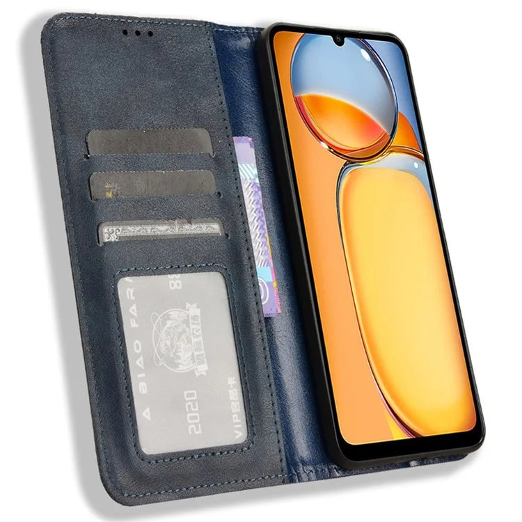 For Xiaomi Redmi 13C / Poco C65 4G Case Retro Phone Cover with Wallet Stand