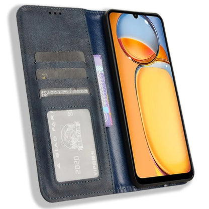 For Xiaomi Redmi 13C / Poco C65 4G Case Retro Phone Cover with Wallet Stand