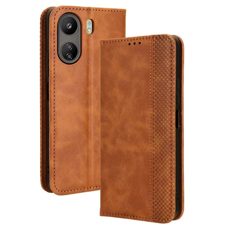 For Xiaomi Redmi 13C / Poco C65 4G Case Retro Phone Cover with Wallet Stand
