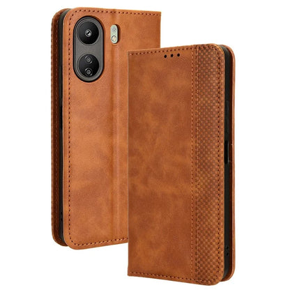 For Xiaomi Redmi 13C / Poco C65 4G Case Retro Phone Cover with Wallet Stand