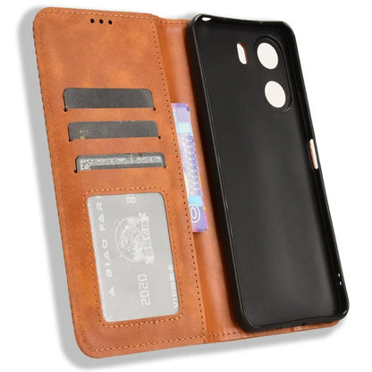 For Xiaomi Redmi 13C / Poco C65 4G Case Retro Phone Cover with Wallet Stand