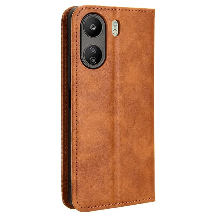 For Xiaomi Redmi 13C / Poco C65 4G Case Retro Phone Cover with Wallet Stand