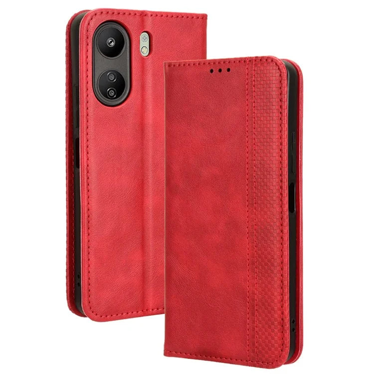 For Xiaomi Redmi 13C / Poco C65 4G Case Retro Phone Cover with Wallet Stand